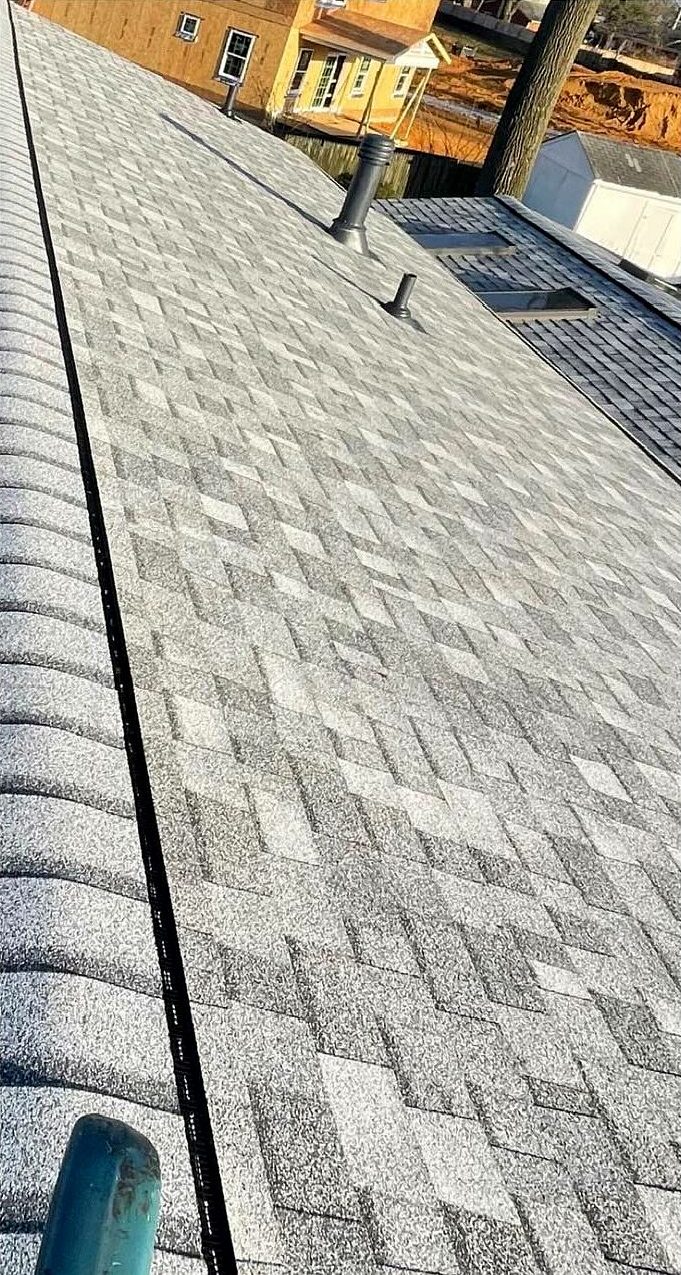 After: Worn shingles · New roof