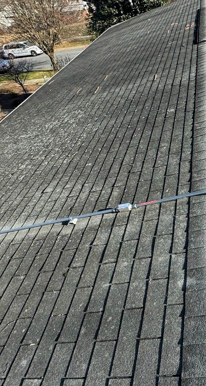 Before: Worn shingles · New roof
