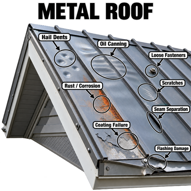 Metal roofing storm damage